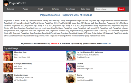 Sell Full PagalWorld Song Download Website