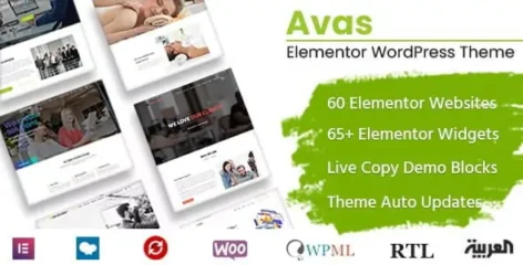 Avas Theme Multi-Purpose Elementor WordPress Theme