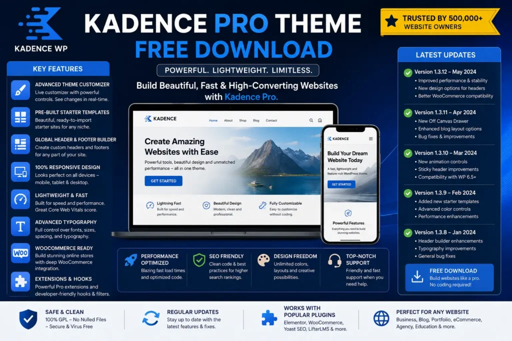Kadence Pro Theme Free Download